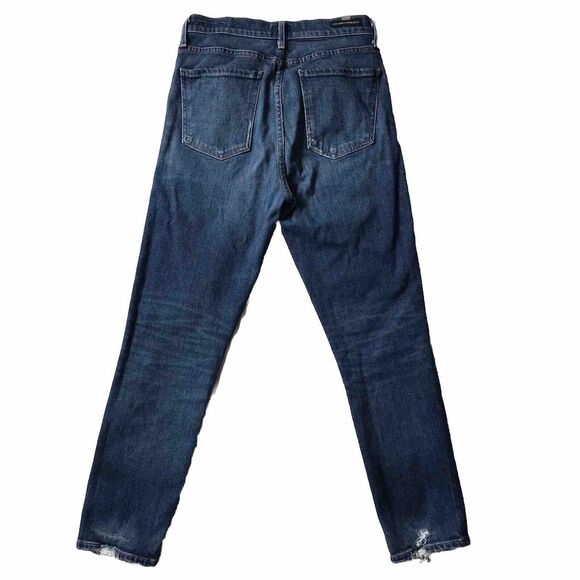Citizens Of Humanity Olivia Crop 27 Blue Denim Jeans High Rise Slim Button Fly - Picture 6 of 14